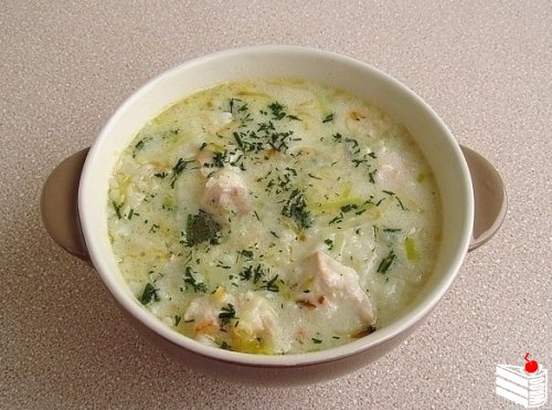 Английский куриный суп с плавленым сыром.