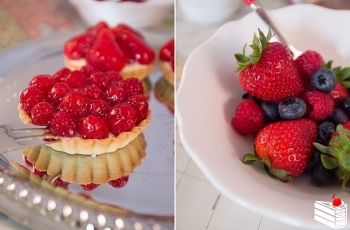 Французские пирожные с заварным кремом и ягодами.