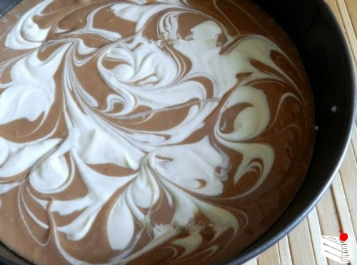 Творожный пирог с какао.